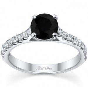 personalized black diamond wedding ring