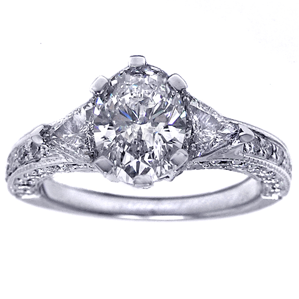 Exquisite Vintage Engagement Ring  Black Diamond Ring