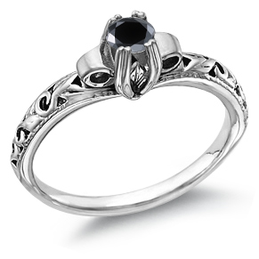 elegant black and white diamond engagement rings