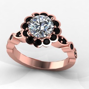 rose black diamond ring