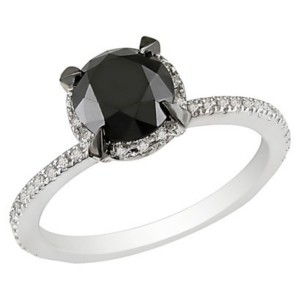round black diamond ring