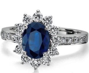 unique sapphire white gold ring