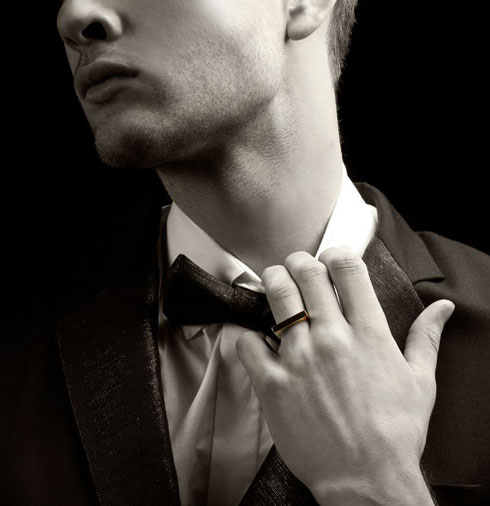 Black wedding ring for man